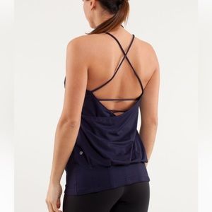 Lululemon Flow and Go Tank Deep Indigo DEIN | Rare | 6 | Built-In Bra Strappy